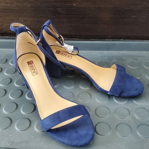 IDIFU womens COOKIE-LO Blue ankle strap heels SIZE 8.5 - Picture 1 of 9